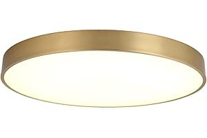 DRFGHK Antique Brass Bathroom Ceiling Light Fixture LED Kitchen Flush Ceiling Light Low Profile Round Dimmable Ceiling Light Gold Hallway Ceiling Light For Bedroom Dining Room Laundry Room Porch