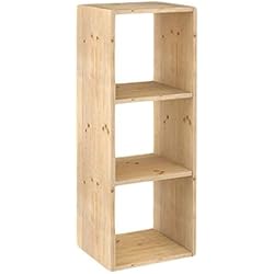 Europe & Nature DMC300.99 Étagère 3 Cubes, Pin, Beige, 36,2 x 33 x 105,4 cm