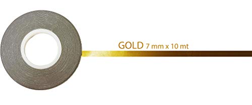 quattroerre 10011 Tiras Adhesivas Rollo, dorado, 10 m x 7 mm