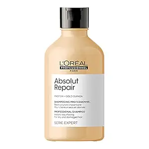 LOreal Professionnel Absolut Repair Shampoo With Protein And Gold Quinoa For Dry And Damaged Hair, Serie Expert, 300Ml