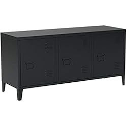 Grand Espace Armoire métallique,Armoire de rangement en métal à 2 couches, 3 Portes Métal Meuble de Bureau Armoire, Armoire de bureau,Armoire Rangement, Armoire avec étagère,Armoire basse,120 ×40×58cm