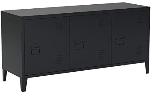 Grand Espace Armoire métallique,Armoire de rangement en métal à 2 couches, 3 Portes Métal Meuble de Bureau Armoire, Armoire de bureau,Armoire Rangement, Armoire avec étagère,Armoire basse,120 ×40×58cm