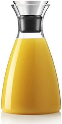 Cosy-YcY Nordic Heat Resistant Borosilicate Water Carafe Glass Pitcher With Stainless Steel Flow Lid and Silicone Ring Water Carafe Ice Tea Maker (1500ml/53oz)