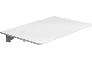 ‎NICEME NICEME 60 x 40 cm Folding Wall Table, Wall Mounted Folding Table, Floating Desk, Dining Table, Small Wall Table for Kitchen, Balcony, Outdoor (White)