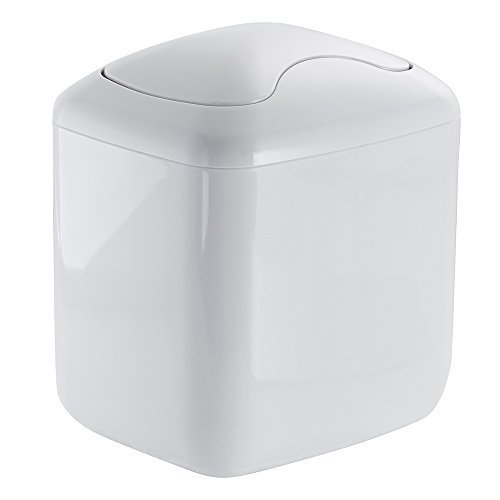 Preisvergleich Produktbild InterDesign Una Vanity Countertop Trash Can, White by InterDesign