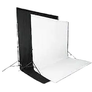 PRIYAM 8 x12 FT chromakey Combo LEKERA Backdrop Photo Light Studio Photography Background with Carry Bag- Set of 2, Black and White (with Carry Bag)