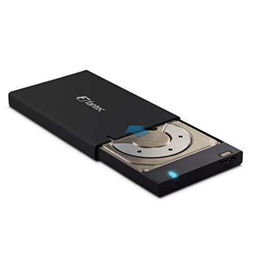 FANTEC ALU-25B31 Externes Festplattengehäuse (für den Einbau einer 6,35 cm (2,5 Zoll) SATA Festplatte oder SSD, USB 3.1 und UASP, Datentransfer bis 10Gbit/s, passiver Kühlung, Aluminium Gehäuse) schwarz - 3
