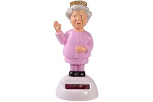 EliteKoopers 2Pcs Set Queen and Corgi Fun Collectable Solar Powered Pal For Dancing and Waving Novelty Gift Item