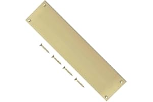 TERF® Plaque de doigt de type victorien traditionnelle 300 mm x 75 mm en laiton poli clair 300 mm x 75 mm avec vis de fixation