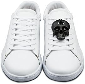 BAUMONDI Shoe clip Skull black exclusive mat with Swarovski, Slide on shoe laces and style up shoes. Shoe accessories Made in Italy