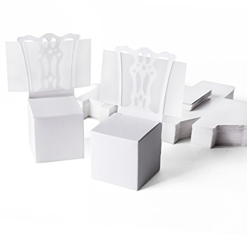 50 St. 2-in-1 Gastgeschenk Box Kartonage Tischkartenhalter Stuhl Hochzeit Party Deko Schachtel - 2