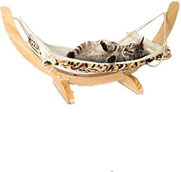 Pecute Cat Hammock Kitten Hanging Hammock Bed Pad Pet Cat Cage Comforter (S, Leopard)