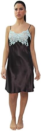 MARJOLAINE Short Parisian in Pure Silk, with Lace Application
