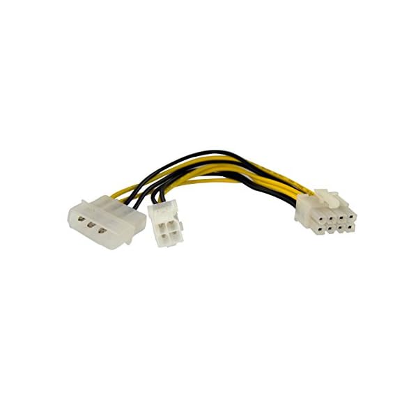 Startech.com EPS48ADAP - Cable Adaptador de alimentación EPS de 4 a 8 Pines con Molex, 15 cm