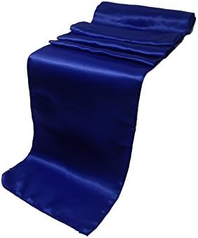 LIVA HOME CHRISTMAS HOLIDAY PACK OF 10 12X108" SATIN TABLE RUNNERS FOR WEDDING BENQUOTE DECORATION (10, ROYAL BLUE)