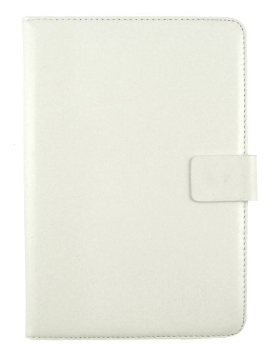 Emartbuy® Medion Lifetab S10346 10.1 Zoll Tablet Universalbereich Weiß Multi Winkel Folio Executive Case Cover Wallet Hülle Schutzhülle mit Kartensteckplätze + Weiß Eingabestift - 3