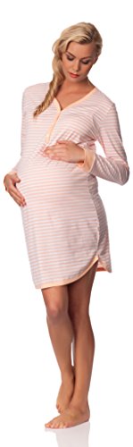 Cornette Maternity Nightdress 654/08 (Peach/White, S)