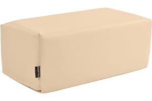 Pader Medi Tech Orthopädisches Entlastungskissen, Positurkissen 50x25x20cm I Bandscheibenkissen, Stufenkissen, Lagerungskissen für Beine mit festem Schaumkern (02 Elfenbein)