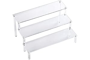 Deer Platz Présentoir Acrylique Transparent, 3 Niveaux Étagère à Escalier Transparents, Collection Support de Présentation en Acrylique, pour Présentation de Figurine, Vernis à Ongles, Cosmétiques
