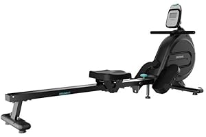 Cecotec Máquina de remo DrumFit Rower, Resistencia Magnética, 10 Niveles, Volante de Inercia, Deslizamiento Silencioso, Display LCD, Diseño compacto y Ruedas
