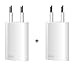 Produktbild OKCS 5W 2X USB Oval Netzteil Netzstecker Adapter 5V / 1A für Smartphones/Tablets/eBook Reader/iPhone/Galaxy/Xperia/etc. in Weiß