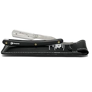 Black Professional Plastic handle Traditional Straight Cut Throat Razor - Image 8