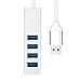 Produktbild Wokee USB 3.0 4-Port Multi Hub Splitter Aluminium Adapter High Speed für PC Laptop Mac Multi USB Splitter Netzteil mit Schalter ower Supply Adapter
