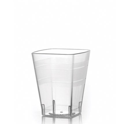 Fineline Settings 14-Piece Wavetrends Square Tumbler, 8-Ounce, Clear