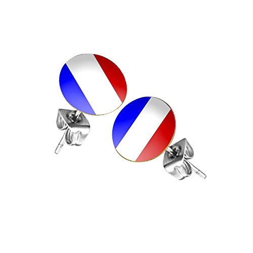 Taffstyle® Ohrstecker Ohrringe Stecker Fußball Fanartikel WM & EM Frankreich