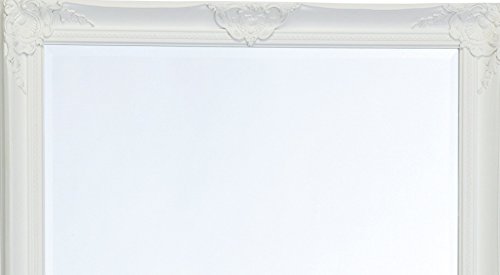 Wandspiegel Spiegel Facettenspiegel Holzrahmen 80×180 cm Weiß Antik LUANA - 2