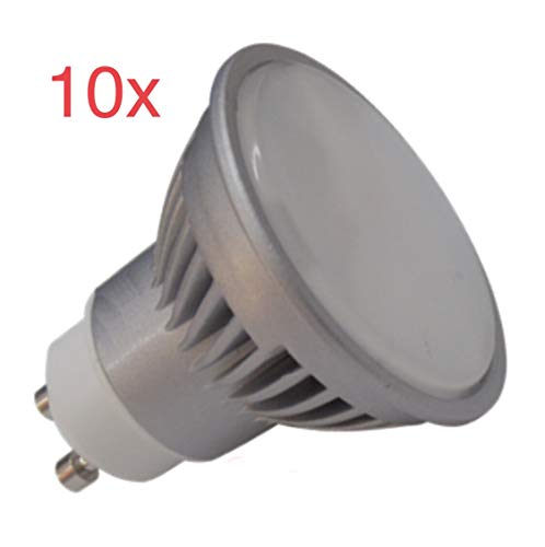 (LA) 10x GU10 LED 7W potentisima ! Halogeno LED 680 lumenes reales - Recambio bombillas 60w (Blanco Calido 3000k)