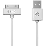 eeco Apple MFi Certified 1.8m( 6ft ) Charger Cable iPhone 3G / 3GS / 4 / 4s, iPad 1/2/3, iPod Touch 1 / 2 / 3 / 4, iPod 5th Gen, iPod Classic, iPod Nano 1 / 2 / 3 / 4 / 5 / 6 ( White ) 30 Pin to USB