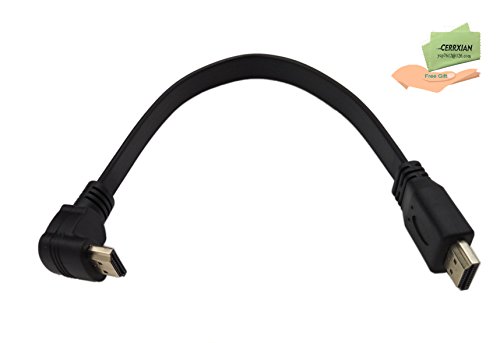 cerrxian 1 FT flach slim High Speed HDMI Verlängerung Kabel A Stecker auf 90 Grad bis Winkel A Stecker Kordel