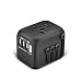 Produktbild Reiseadapter SEALIGHT Universal Reisestecker mit Rücksetzbare Sicherung Weltweit Stromadapter Internationaler Stecker Travel Adapter 4 USB Ports für 150 Ländern wie UK USA EU Australien Japan Schwarz