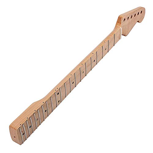 rebirthesame Electric Guitar Neck, 22 Frets Full Maple Fingerboard Abalone Dots for ST
