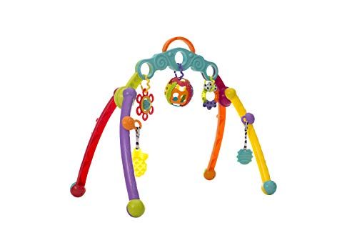 Playgro Arche de Jeux Pliable, Avec Jouets Détachables, Dès la Naissance, Junyju Fold and Go Activitiy Playgym, Multicolore, 40173