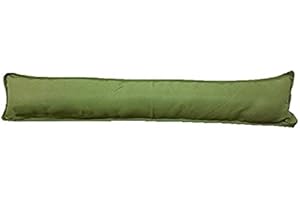 QUEENS LAND HOME Plain Fabric Draught Excluder Decorative Simple Door or Window Draft Guard, Energy Saver. (Green)