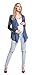Happy Mama Women's Maternity Waterfall Cardigan Shrug Jacket Blazer Wetlook 098p (Blue Grey, 12/14)