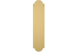 EUROART Door Push Finger Plate Traditional Shaped 300x75x4mm in Heavy Solid Polished Brass