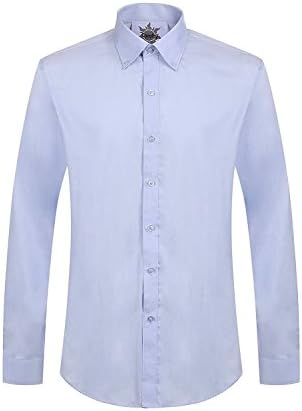 100% Long Sleeve Cotton Work leisure Formal Shirts Light Blue (16.5 L)