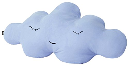 Paparajote Factory Cloud XL Cojín para Cama Infantil de algodón con Forma de Nube, desenfundable, 95 x 50 cm, Celeste, 95 x 20 x 50 cm