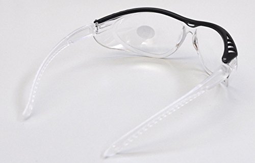 Sportliche Schutzbrille Plastikbrille Radbrille Arbeitsschutz ANSI Z87.1 CE-Norm -SCHWARZ/KLAR- - 2