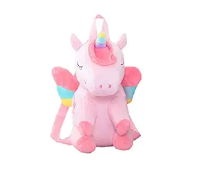 Aashiya Trades Unicorn Backpack for Girls Kindergarten Kids Backbag Plush Unicorn Toy Gifts for Kids Baby Napkins Snack Books Bag, Pastel Rainbow Color, 11 Inches 3+ Age