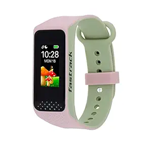 (Renewed) Fastrack reflex 3.0 Uni-sex activity tracker - Full touch, color display, Heart rate monitor, Dual- tone silicone strap and up to 10 days battery life (Pink & Green)