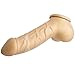 Produktbild TOYLIE Latex Penishülle Carlos Schaftlänge: 15cm gold - geäderter Penis-Sleeve mit großem Hodensack und ausgeprägter Eichel