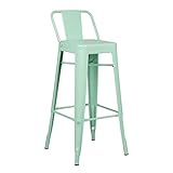Altura del Asiento: 76 cm SKLUM Taburete Alto con Respaldo LIX Verde Menta - (Elige Color)
