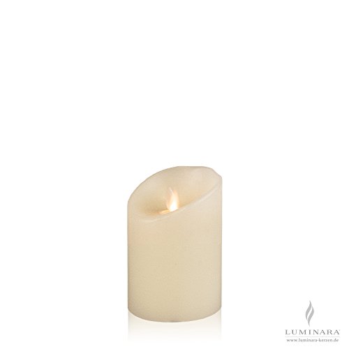 Preisvergleich Produktbild Luminara LED Kerze Echtwachs 8x11 cm elfenbein glatt AKTION
