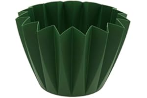 ‎MEINDEKOARTIKEL 10 x Pflanztöpfe "Adonis" _ Blumentopf Übertopf aus Kunststoff in tollen Farben – Balkon, Garten, Fensterbank, Innen- & Außenbereich – wetterfest, leicht, moderne Farben & Form (Ø 11 cm - Dunkelgrün)