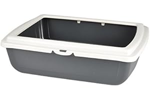 LOVE STORY AMI CONFORT Bac Litière/Rebord pour Chat Ivoire 46 x 36 x 12 cm