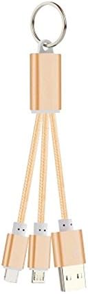 THANLY 2 in 1 Nylon Braided USB Charging Cable 8 Pin Lightning V8 Micro USB Keychain Data Sync Charge Cord for IOS iPhone 5 5S 5C 6 6S 6 Plus 6s Plus iPad mini iPad air Samsung S7 S6 S5 S4 S3